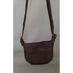 Coach Vintage 9951 Patricia's Legacy Brown Leather Flap Crossbody Saddle Bag.